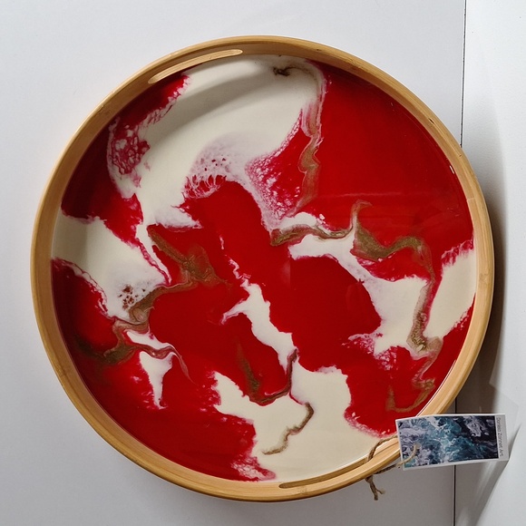 Other - #ZZZ Beautiful  bamboo resin nontoxic food safe serving tray